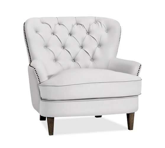 Cardiff Tufted Upholstered Armchair Pottery Barn