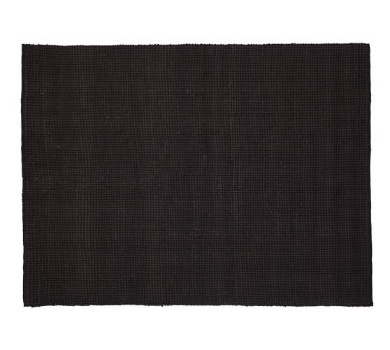 Mason Boucle Jute Rug, 5x8', Black