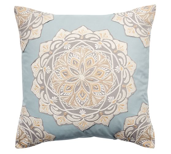Cressida Medallion Embroidered Pillow Cover Pottery Barn