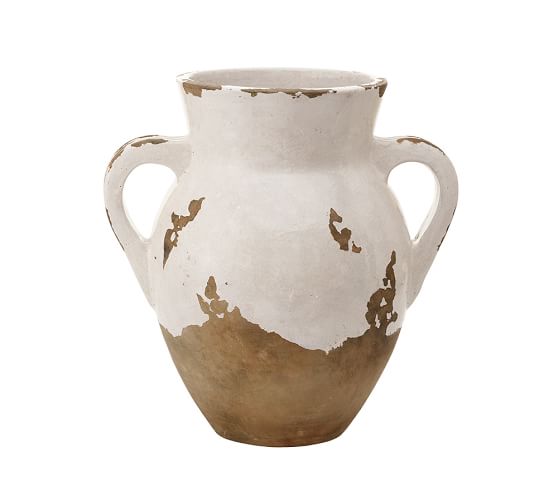Tuscan Terra Cotta Vase, Medium Double-Handled Urn