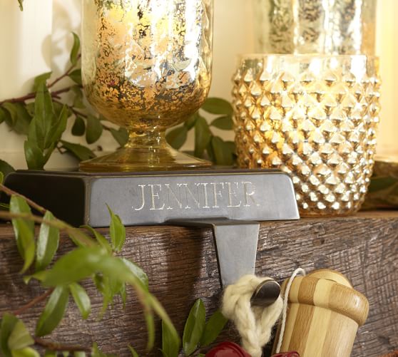 Engravable Simple Stocking Holder, Bronze Finish Pottery Barn