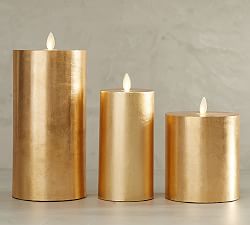Gold Pillar Candle Holders Holiday Candles And Candle Holders Pottery Barn