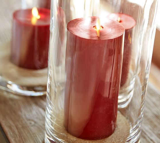 Premium Flicker Flameless Pillar Candle Red Pottery Barn