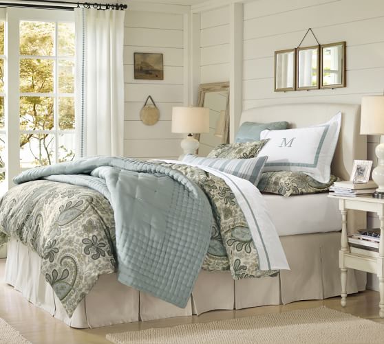 Charlie Paisley Organic Duvet Cover & Sham Blue Pottery Barn
