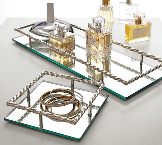 Mirrored Braided DresserTop Trays Pottery Barn