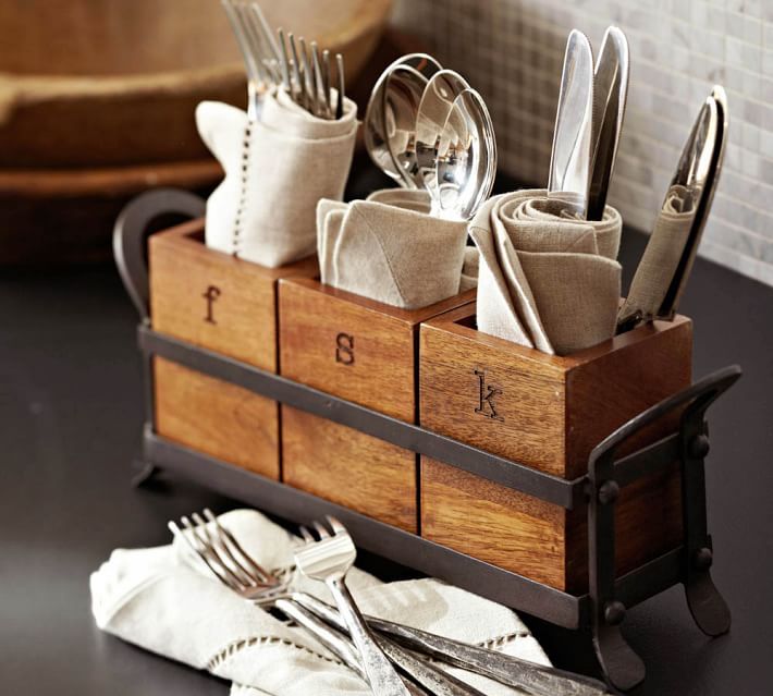 Vintage Blacksmith Flatware Caddy Pottery Barn