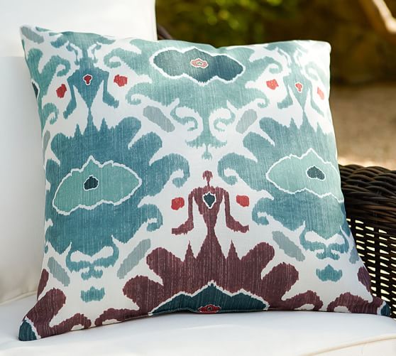 Ashton Ikat Print Indoor/Outdoor Pillow Pottery Barn