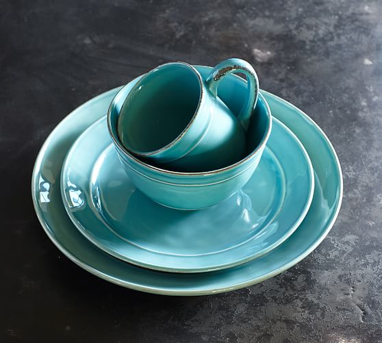 Cambria Dinner Plate, Set Of 4 Turquoise Pottery Barn