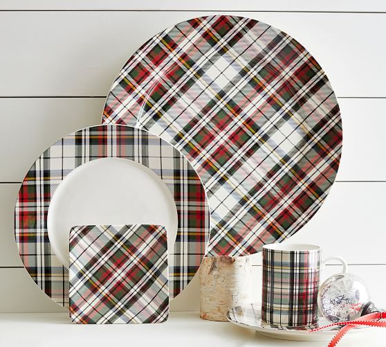 Denver Plaid Appetizer Plate, Set of 4 Pottery Barn