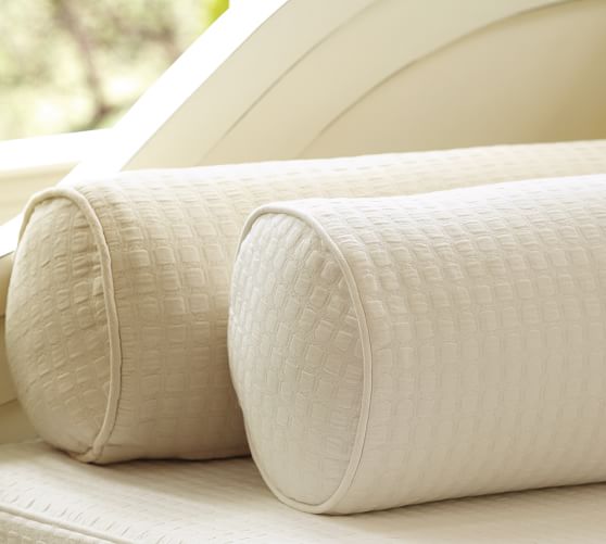 Cameron Organic Matelasse Bolster Pillow Cover Pottery Barn