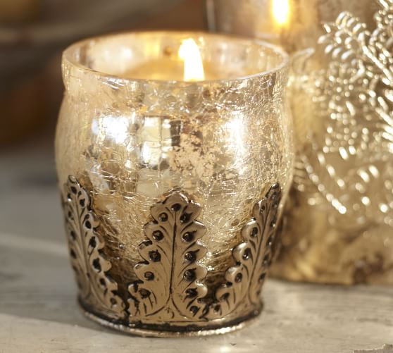 Mercury Glass Scented Candle Pot & Votive, Set of 3, Benefiting St