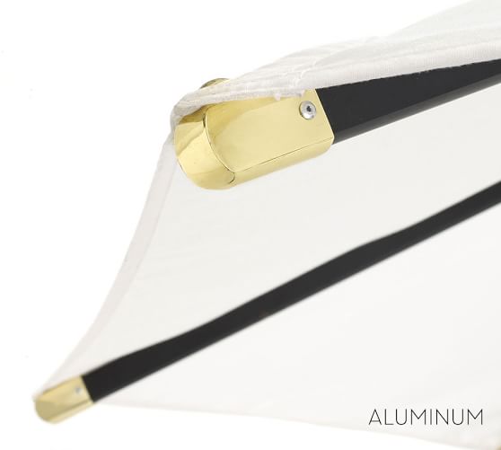 Premium Sunbrella® Wooden Cantilever Umbrella Stripe Pottery Barn