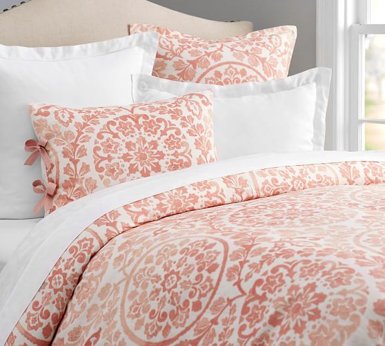 Ana Medallion Duvet Cover & Sham Smoke Pottery Barn
