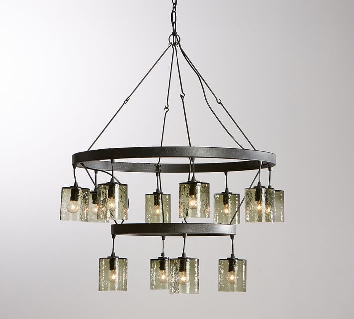 Rhone Glass Tiered Chandelier Pottery Barn