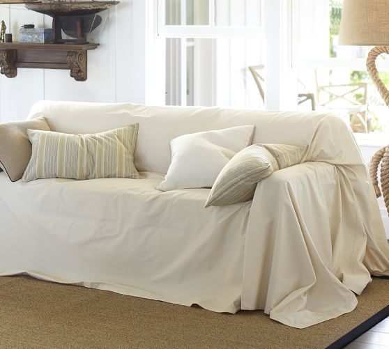 Dropcloth LooseFit Slipcover Twill Pottery Barn