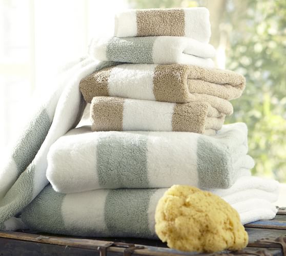 PB Classic Stripe Bath Towels Pottery Barn