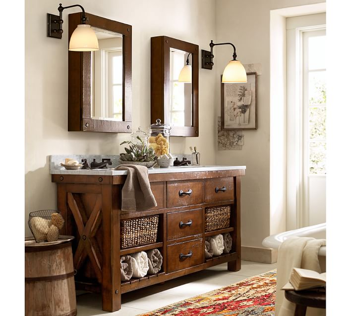 Benchwright Wall-Mount Medicine Cabinet - Rustic Mahogany Finish ... Benchwright Wall-Mount Medicine Cabinet - Rustic Mahogany Finish ...