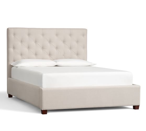 Lorraine Tufted Low Bed & Headboard Pottery Barn
