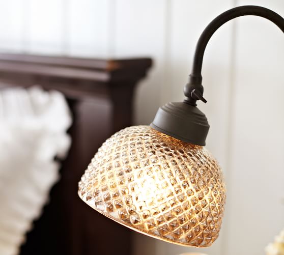 Chloe Hobnail Mercury Glass Task Table Lamp Pottery Barn