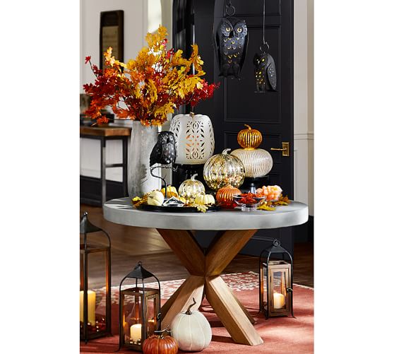 Filigree Punched Ceramic Pumpkins Pottery Barn