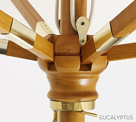 Premium Sunbrella® Wooden Cantilever Umbrella Stripe Pottery Barn