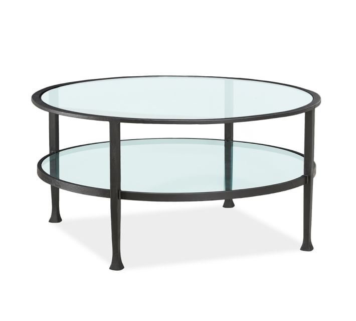 Glass Tables tanner round coffee table - bronze finish | pottery barn Glass Tables tanner round coffee table - bronze finish | pottery barn