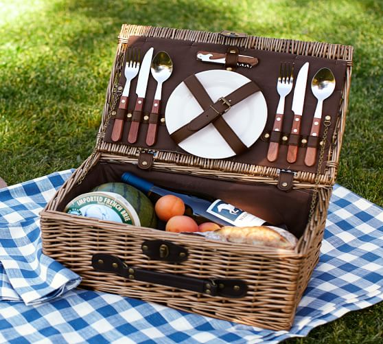 Rattan Picnic Basket for 2 Pottery Barn