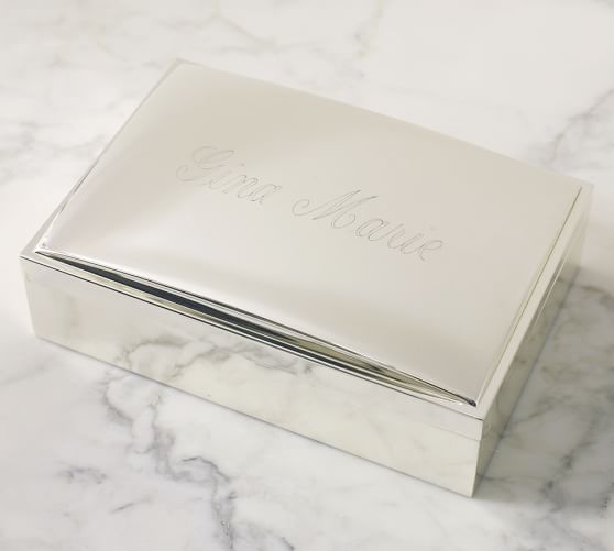 Engravable SilverPlated Jewelry Boxes Pottery Barn