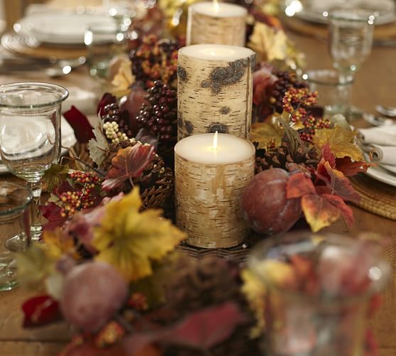 Faux Pomegranate & Pinecone Candle Centerpiece Pottery Barn