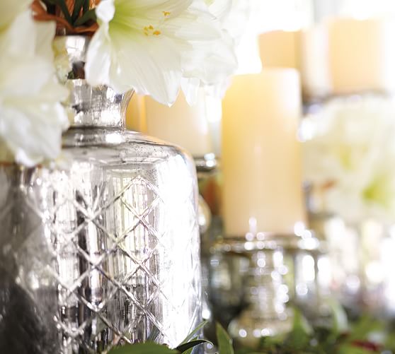 Kingsley Etched Mercury Glass Vases Pottery Barn