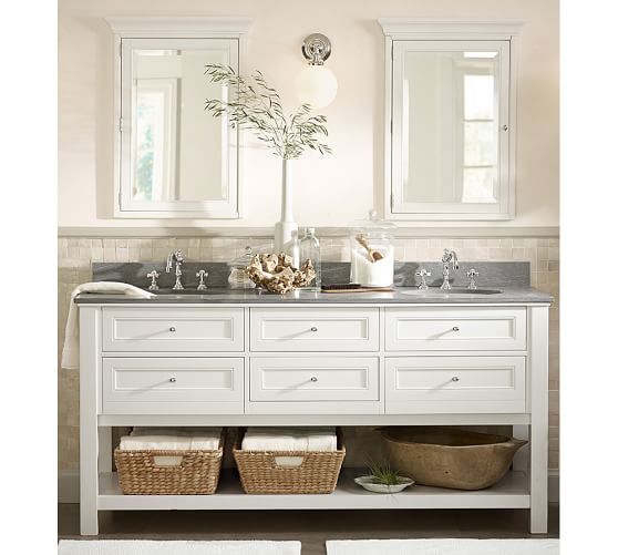 Bathroom Sconces Pottery Barn classic double sink console - white | pottery barn Bathroom Sconces Pottery Barn classic double sink console - white | pottery barn