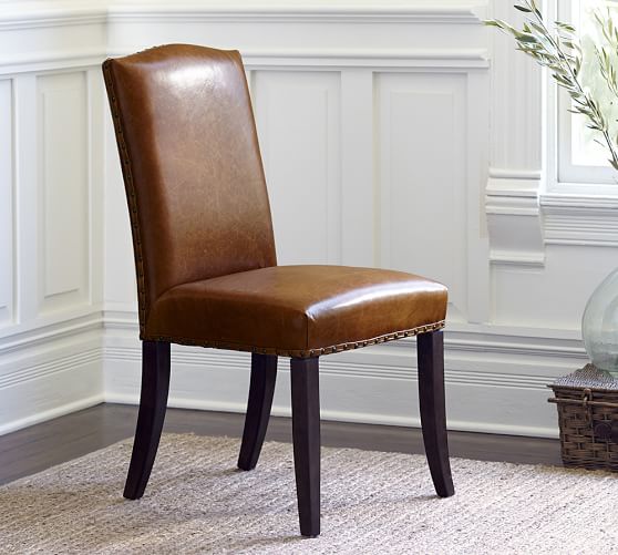 Staten Leather Side Chair Pottery Barn