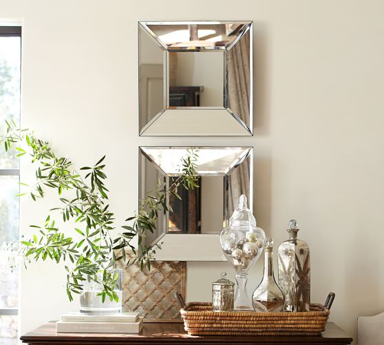Bevel Square Mirror Pottery Barn