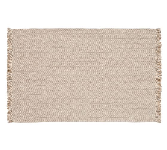 Chevron Recycled Yarn Indoor/Outdoor Rug Neutral Pottery Barn