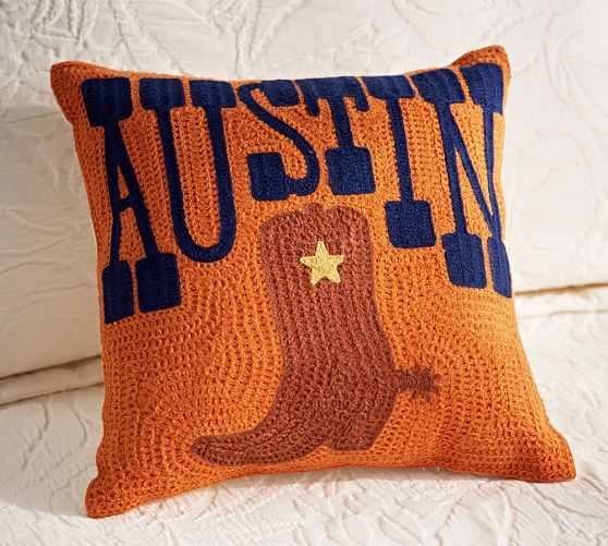Austin Crewel Embroidered Pillow Pottery Barn