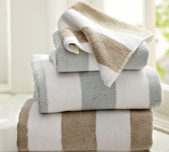PB Classic Stripe Bath Towels Pottery Barn