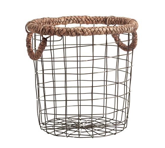 Hyacinth Round Wire Basket Pottery Barn