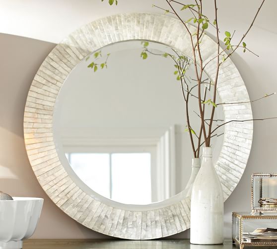 Miranda Capiz Round Mirror Pottery Barn