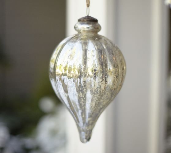 Oversized Mercury Glass Ornaments Pottery Barn