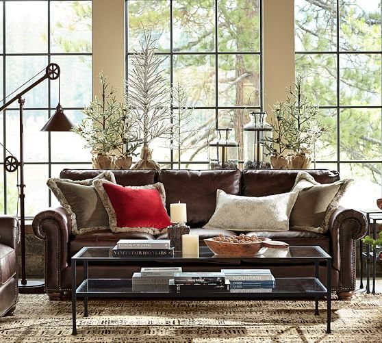 Lit Potted Pine Trees Pottery Barn