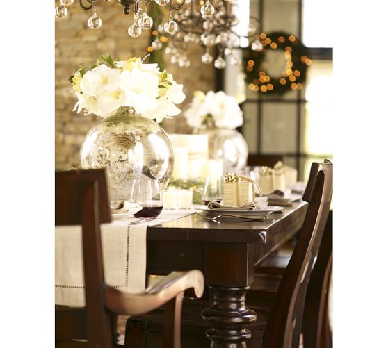 Floral Etched Mercury Glass Vase Pottery Barn