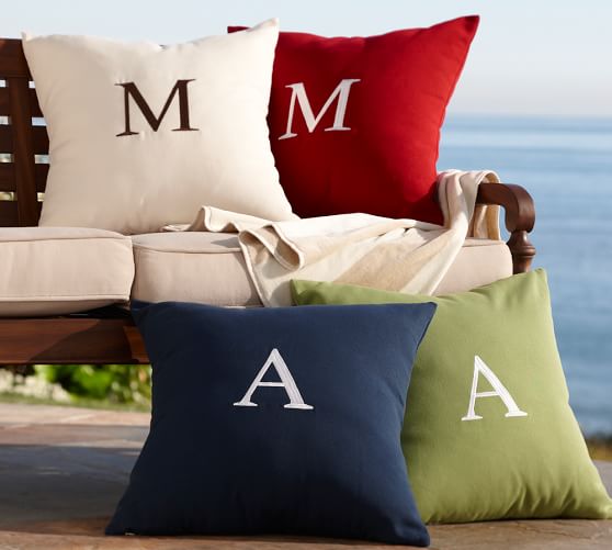 Monogrammable Indoor/Outdoor Pillow | Pottery Barn Monogrammable Indoor/Outdoor Pillow | Pottery Barn
