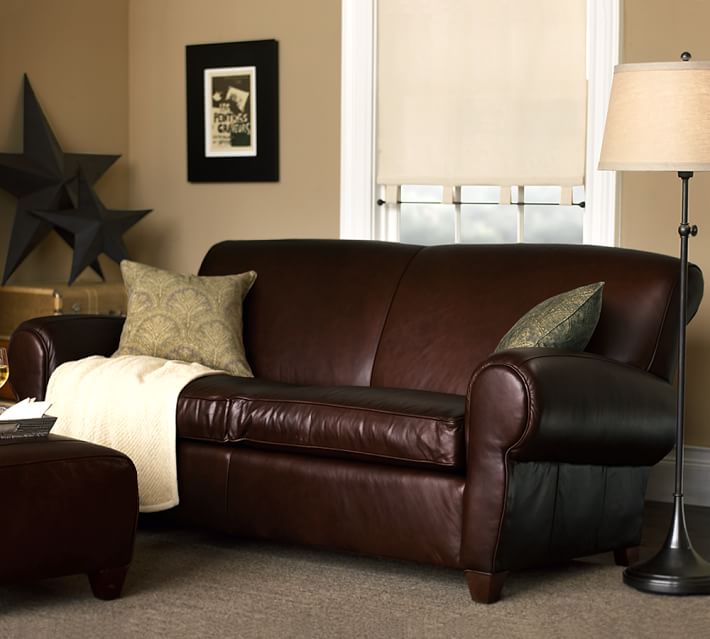 Pottery Barn Manhattan Leather 3-Piece L-Shaped Sectional wi ... Pottery Barn Manhattan Leather 3-Piece L-Shaped Sectional wi ...