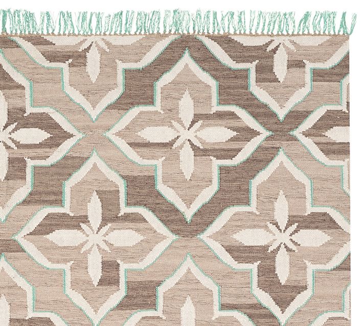Trina Indoor Outdoor Rug Brown Turquoise Pottery Barn