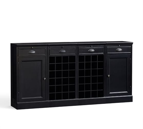Modular Bar Buffet with 2 Wine Grid Bases & 2 Pottery Barn