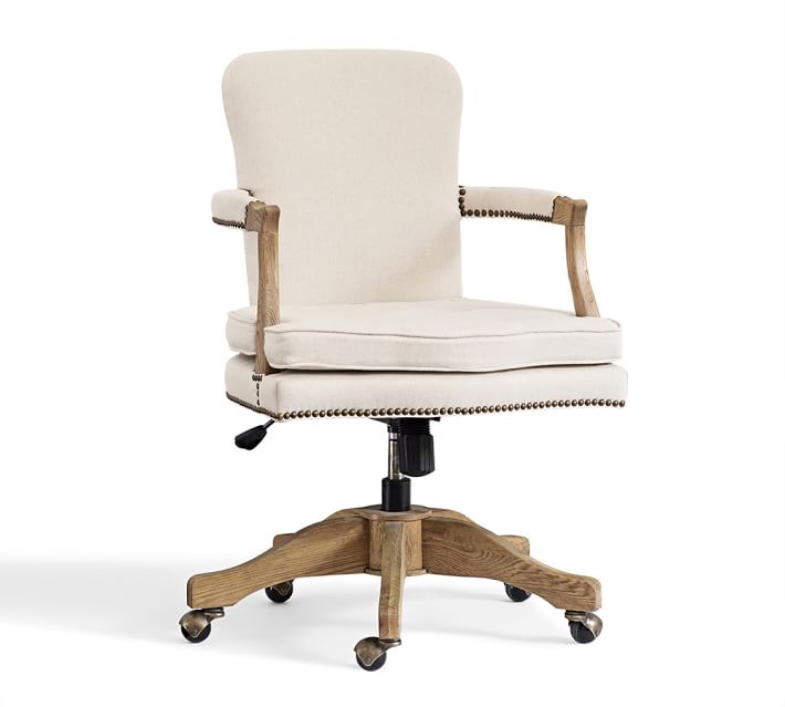 Brock Upholstered Swivel Desk Chair Pottery Barn - Brock Upholstered Swivel Desk Chair Pottery Barn