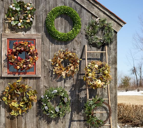 Outdoor Ornament Magnolia Wreath & Garland Gold/Silver Pottery Barn