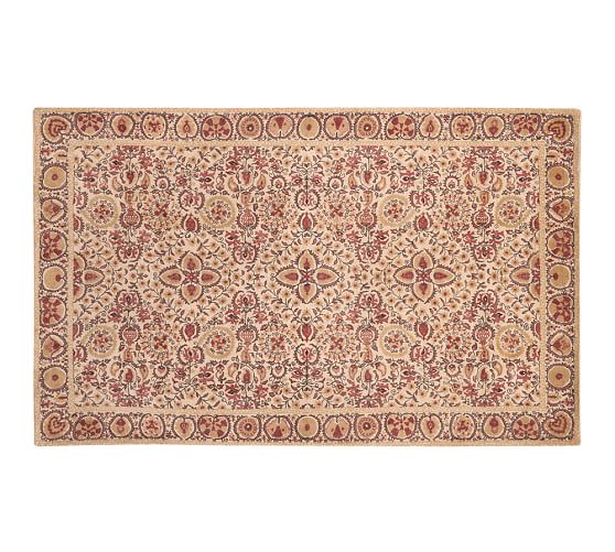 Helios Printed Rug Terracotta Red Pottery Barn