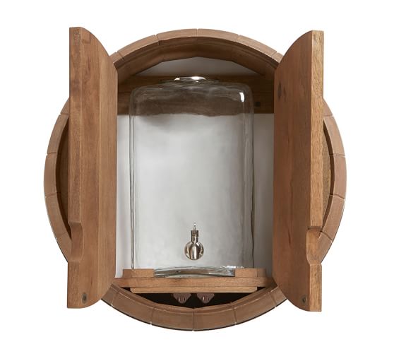 Wine Barrel Wall Decor wine barrel wall-mounted drink dispenser | pottery barn Wine Barrel Wall Decor wine barrel wall-mounted drink dispenser | pottery barn