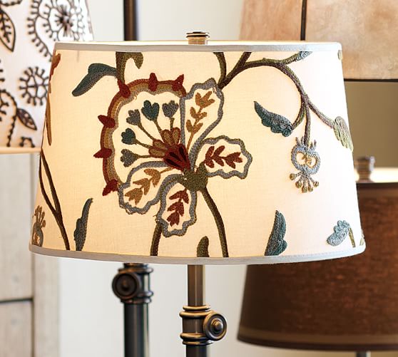 Crewel Embroidered Tapered Drum Lamp Shade Pottery Barn